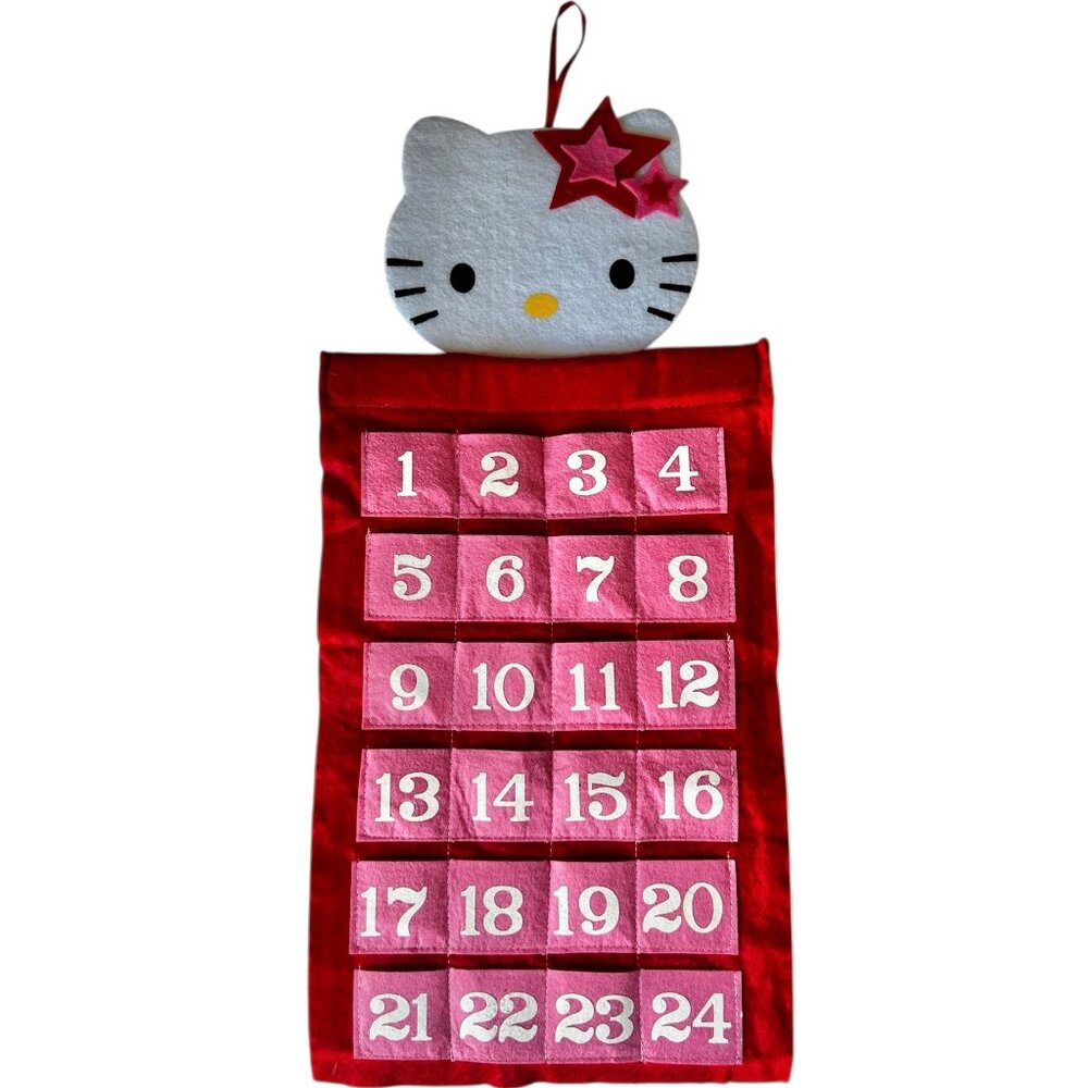 Sanrio Hello Kitty Felt Advent Calendar Walgreens 2014 23X9.5 Red Pink White